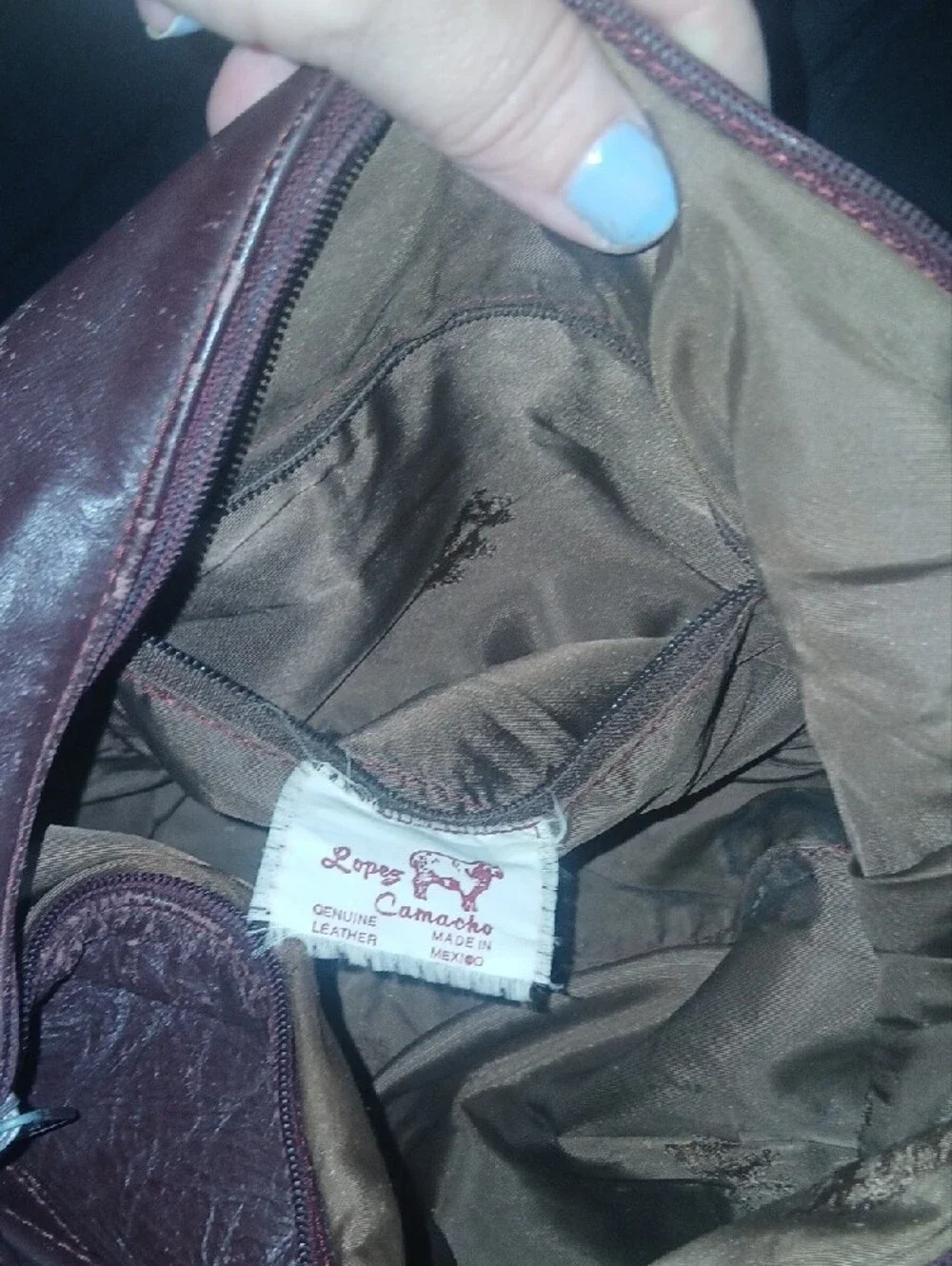 90s Vintage Lopez Comacho Burgundy Leather Satchel